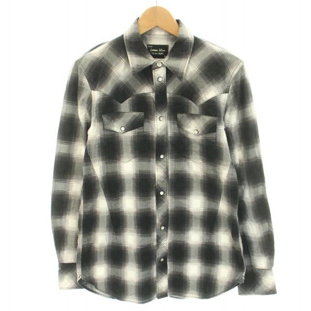 【中古】NUMBER (N)INE 07AW LOVE期 ウエスタンシャツ 長袖 オンブレチェック 2 S 黒 白 F07-NS012 メンズの通販は