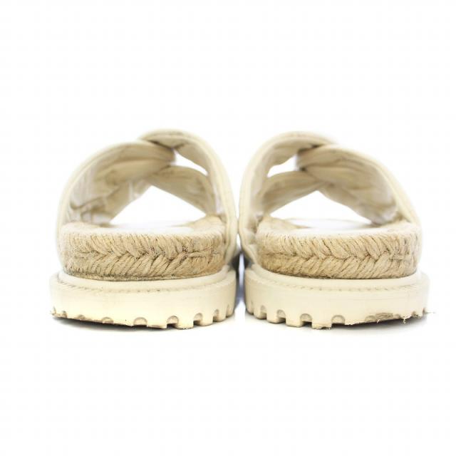 【中古】Christian Dior DTWIST カナージュ サンダル キルティング レザー ラムスキン エスパドリーユ 38.5 25.5cm