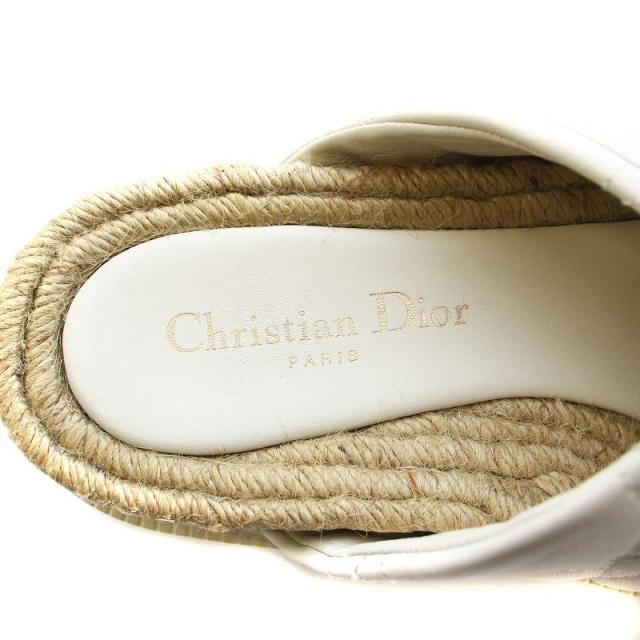 【中古】Christian Dior DTWIST カナージュ サンダル キルティング レザー ラムスキン エスパドリーユ 38.5 25.5cm