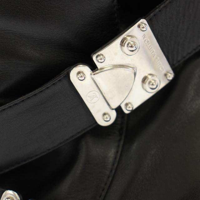 【中古】ルイヴィトン ショートブーツ ポインテッドトゥ チャンキーヒール ベルトデザイン 36 23.0cm 黒 レディース