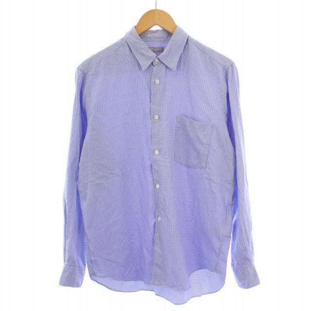 【中古】コムデギャルソンオム COMME des GARCONS HOMME 田中オム カジュアルシャツ 長袖 千鳥格子 M 青 白 メンズ