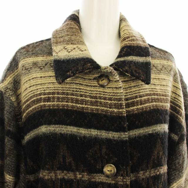 【中古】エルエルビーン L.L.BEAN 70s〜80s USA製 ウール ステンカラーコート M 茶 ブラウン /☆G レディース