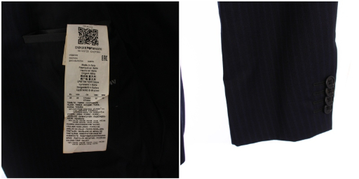 【中古】EMPORIO ARMANI T LINE セットアップ スーツ 上下 ジャケット パンツ 48 ネイビー メンズ_6