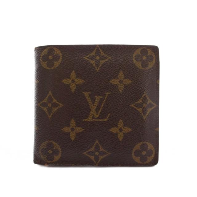 【中古】ルイヴィトン LOUIS VUITTON ポルトフォイユ マルコ モノグラム 二つ折り財布 ブラウン M61675 /YM ■OH