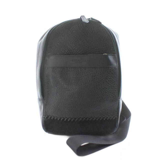 【中古】コーチ COACH スリングバッグ ボディバッグ 型押しレザー 切替 黒 ブラック F11236 /KU メンズ