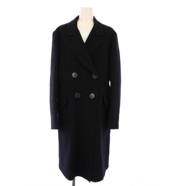 【中古】ジルサンダー JIL SANDER Pコート ピーコート アウター ロング 38 黒 /KH レディース
