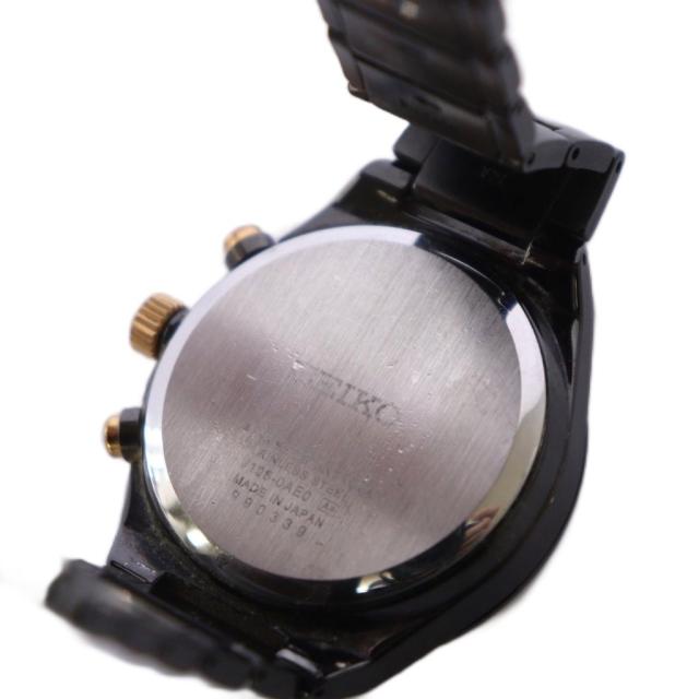 【中古】セイコー SEIKO 腕時計 ソーラー クロノグラフ デイト カレンダー付き 黒 /KH メンズ_4