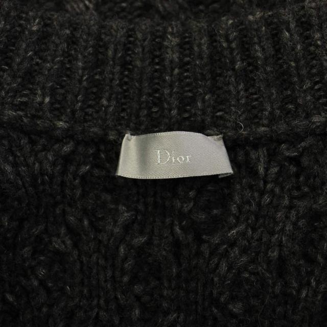 【中古】ディオールオム Dior HOMME ウール ドライバーズ ニットカーディガン 長袖 ジップアップ M グレー_2