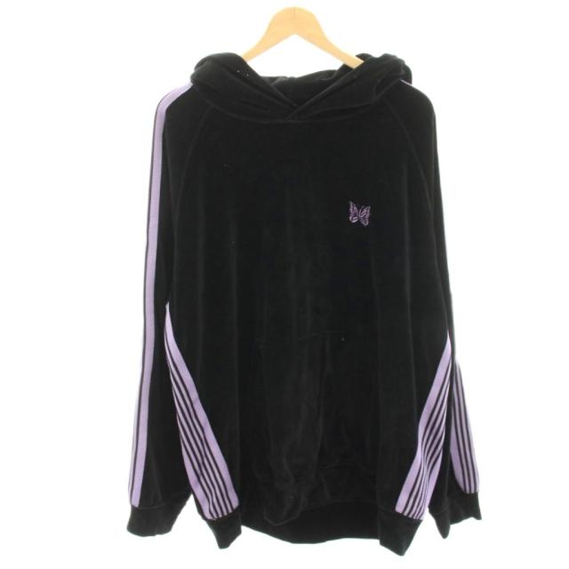 【中古】ニードルス ニードルズ Needles Track Hoody パーカー プルオーバー ベロア サイドライン 長袖 XL 黒