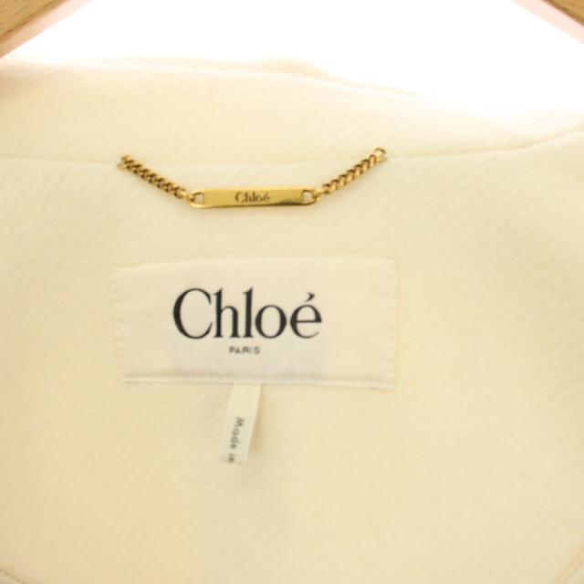 【中古】クロエ CHLOE 24AW ピーコート Pコート ショート丈 34 白 CH24WMA9607211234 /KH レディース