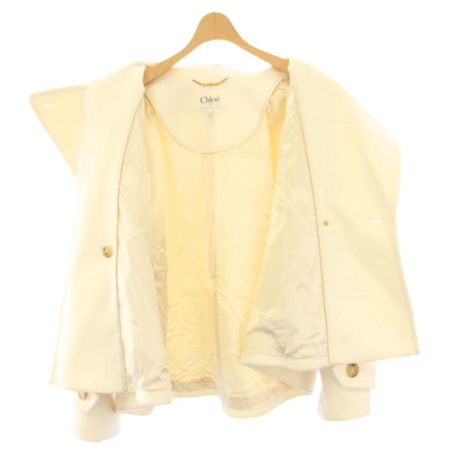 【中古】クロエ CHLOE 24AW ピーコート Pコート ショート丈 34 白 CH24WMA9607211234 /KH レディース