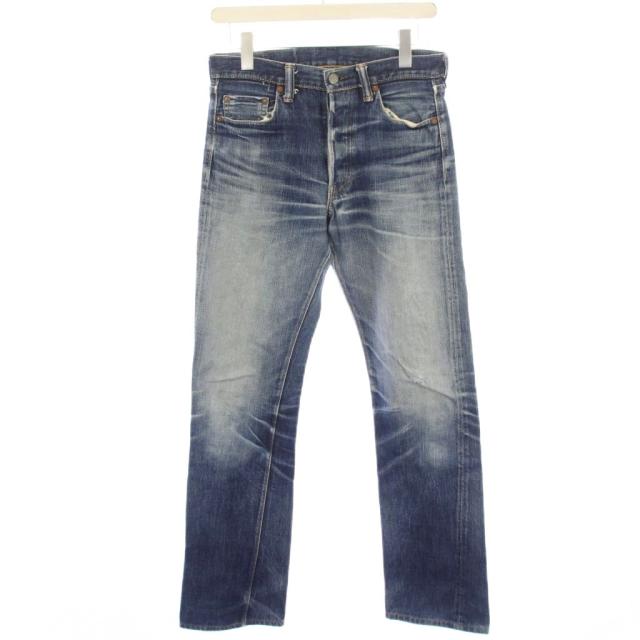 【中古】フルカウント FULLCOUNT デニムパンツ ジーンズ ストレート ダメージ加工 USED加工 青 ブルー /HN メンズ