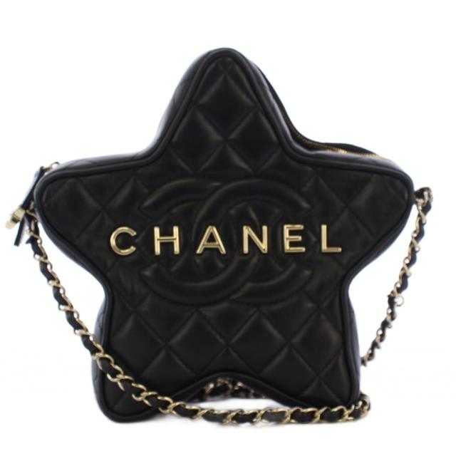 【中古】シャネル CHANEL 2024クルーズコレクション スター マトラッセ チェーンショルダーバッグ ココマーク 黒