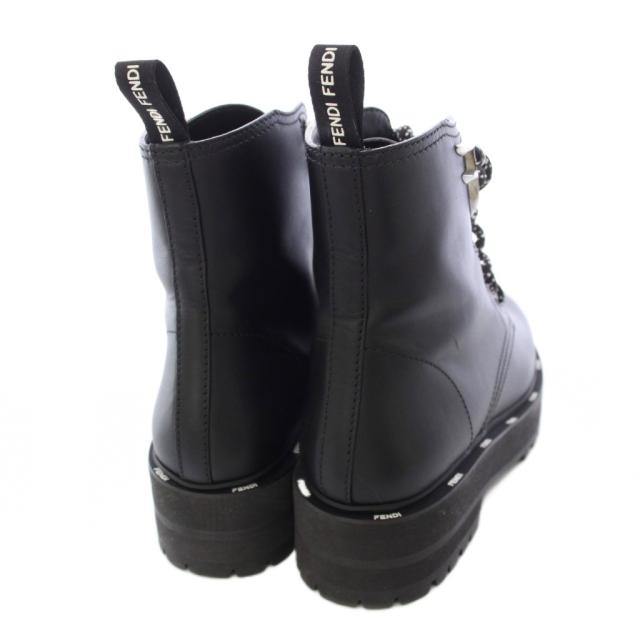 【中古】フェンディ FENDI ROMA ショートブーツ レザー レースアップ 37 黒 ブラック /TK レディース_5