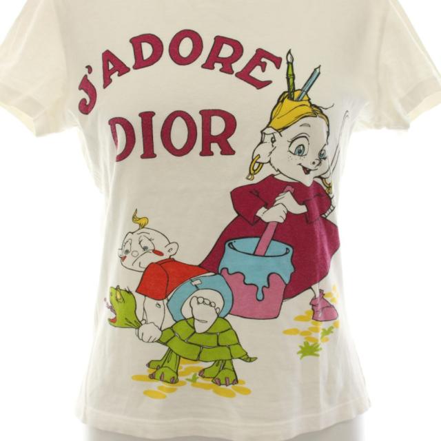 【中古】クリスチャンディオール ガリアーノ期 サマーホリデイ Tシャツ 半袖 F38 白 2A12155029 レディース
