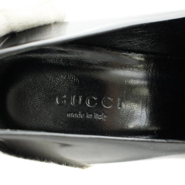 【中古】グッチ GUCCI ホースビット パンプス ヒール スクエアトゥ エナメル 35.5 黒 ブラック 363808_3