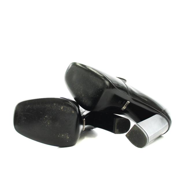 【中古】グッチ GUCCI ホースビット パンプス ヒール スクエアトゥ エナメル 35.5 黒 ブラック 363808_4