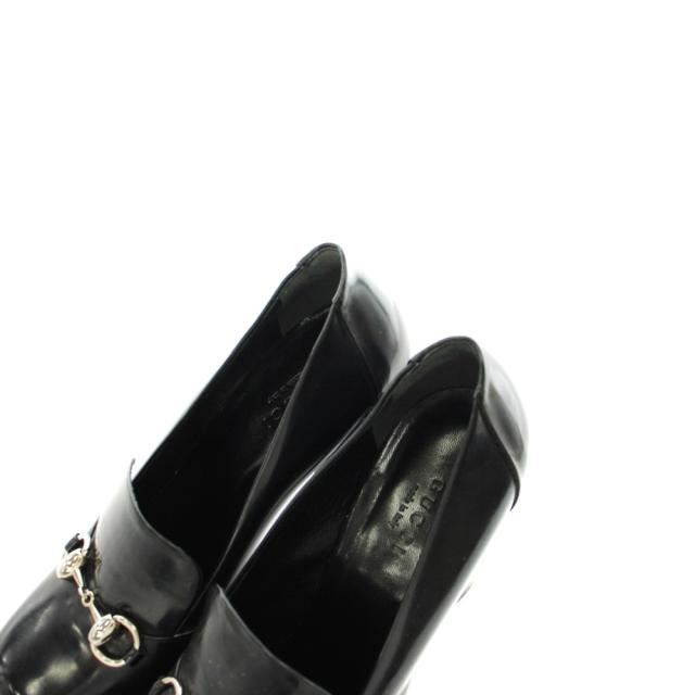【中古】グッチ GUCCI ホースビット パンプス ヒール スクエアトゥ エナメル 35.5 黒 ブラック 363808_6