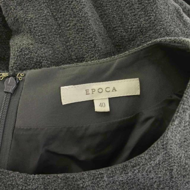 【中古】エポカ EPOCA ワンピース フレア ロング マキシ 長袖 ウール混 ベルト付き 40 グレー M5J30-887_3
