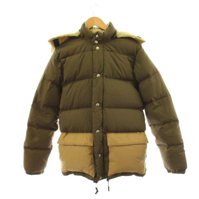 【中古】クレセントダウンワークス Crescent Down Works ダウンジャケット フード アウター S 茶 ベージュ カーキ
