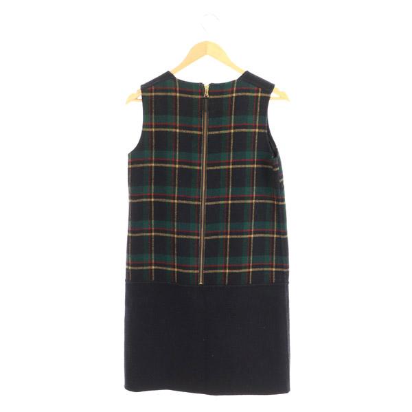 中古 マッキントッシュフィロソフィー ワンピース ひざ丈 ノースリーブ チェック ウール混 38 紺 My レディースの通販はau Pay マーケット ブランド古着のベクトル