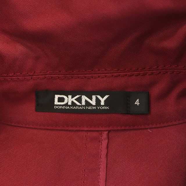 【中古】ダナキャランニューヨーク DKNY ジャケット ステンカラー 4 赤 ボルドー レッド /MF レディース｜au PAY マーケット