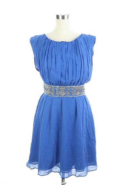 中古 グレースコンチネンタル Grace Continental ワンピース ドレス ひざ丈 シルク ベルト付 38 ノースリーブ 青の通販はau Pay マーケット ブランド古着のベクトル