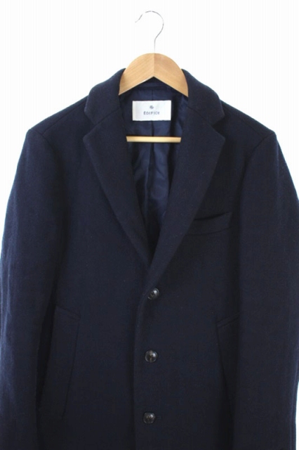 中古 エディフィス Edifice チェスターコート ウール 46 紺 Kn D メンズの通販はau Pay マーケット ブランド古着のベクトル