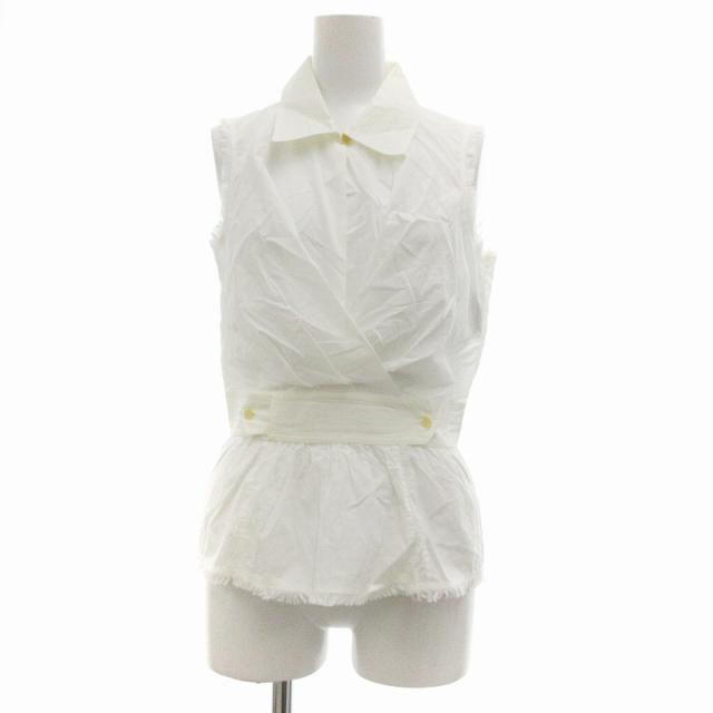 【中古】フェンディ FENDI ノースリーブシャツ ブラウス シアー 40 M 白 ホワイト /JS ■EC レディースの通販は 5,780円