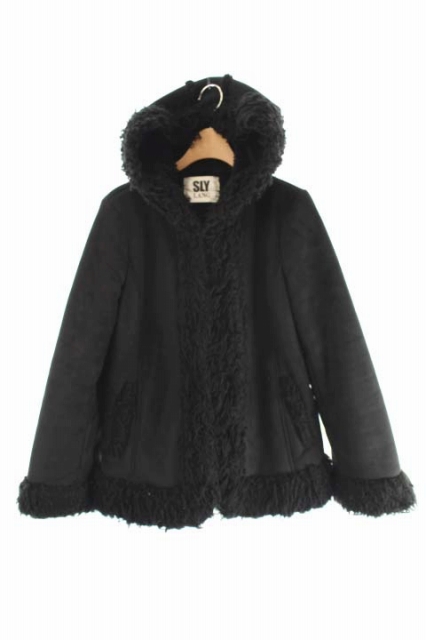 中古 スライ ラング Sly Lang コート フェイクムートン ミディアム丈 F 黒 Df Ca レディースの通販はau Pay マーケット ブランド古着のベクトル