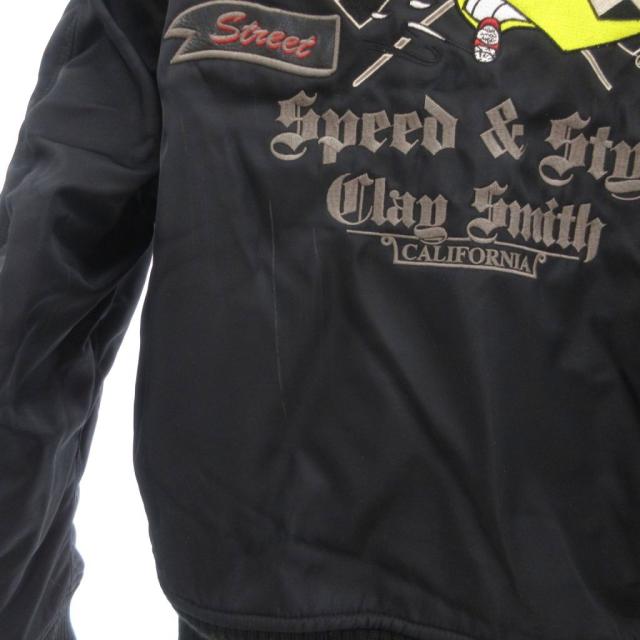 【中古】クレイスミス Clay Smith DRAG FORCE ウィンタージャケット 中綿 ワッペン L 黒 ブラック /UO ■GY12 メンズ_8