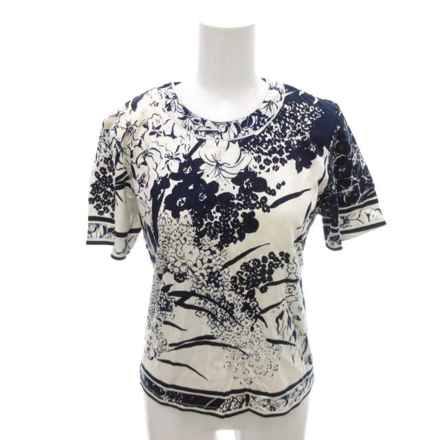 中古】レオナール LEONARD 美品 カットソー S 白 ホワイト 紺 ネイビー