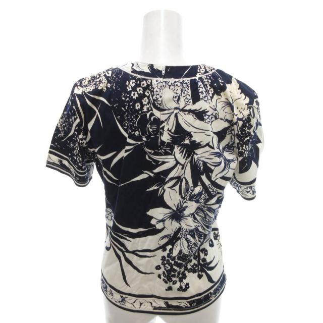 中古】レオナール LEONARD 美品 カットソー S 白 ホワイト 紺 ネイビー