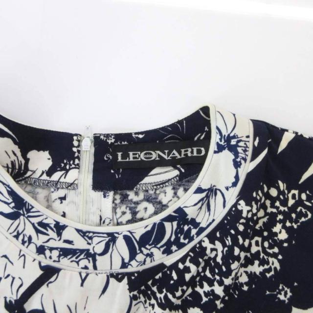 中古】レオナール LEONARD 美品 カットソー S 白 ホワイト 紺 ネイビー