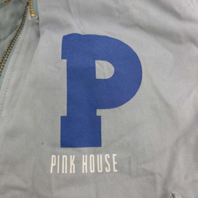 【中古】ピンクハウス PINK HOUSE ジャケット ブルゾン ライトブルー ロゴプリント 長袖 キルティング /RG ■GY06 メンズ_2