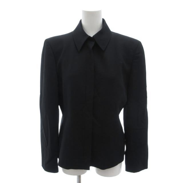 【中古】エンポリオアルマーニ EMPORIO ARMANI 美品 セットアップ ジャケット パンツ ウール 40 黒 ブラック_1