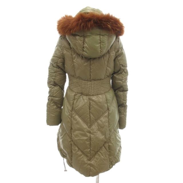 【中古】タトラス TATRAS ロング ダウンコート ナイロン ラクーンファー フード付き 2 カーキ系 /UO ■GY06_1