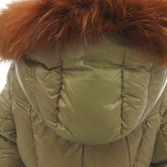 【中古】タトラス TATRAS ロング ダウンコート ナイロン ラクーンファー フード付き 2 カーキ系 /UO ■GY06_8