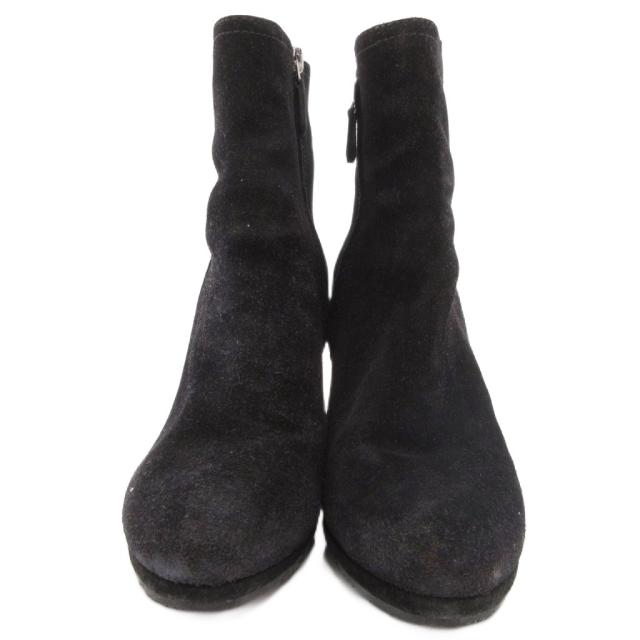 【中古】プラダ PRADA ブーティ ショートブーツ スエードレザー チャンキーヒール 36 黒 ブラック /JS ■GY06_1