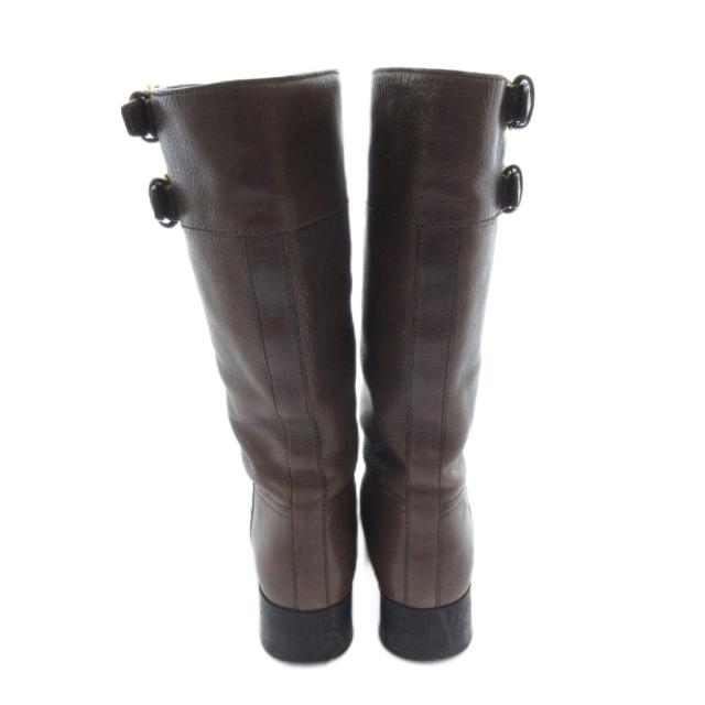 【中古】プラダスポーツ PRADA SPORT ロングブーツ 鹿革 ディアスキンレザー 37 茶 ブラウン /UO レディース_3