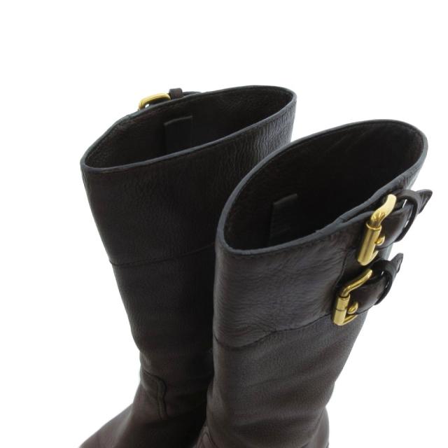 【中古】プラダスポーツ PRADA SPORT ロングブーツ 鹿革 ディアスキンレザー 37 茶 ブラウン /UO レディース_6