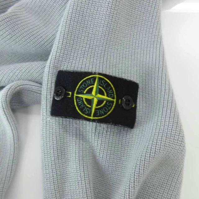 【中古】ストーンアイランド STONE ISLAND コットンニット セーター リブ編み クルーネック M 水色 ライトブルー_3