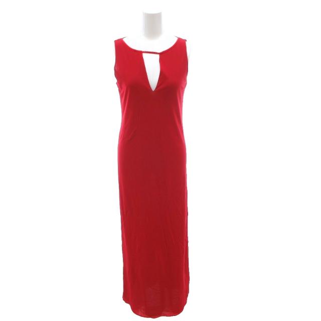 【中古】ヴィヴィアンタム VIVIENNE TAM ワンピース ビジュー ノースリーブ ロング 0 赤 レッド