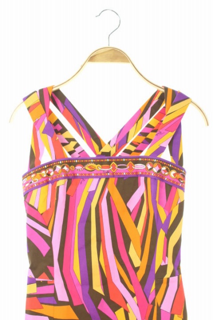 中古 エミリオプッチ Emilio Pucci ワンピース キャミソール 総柄 ミニ 38 マルチカラー Kn Os レディースの通販はau Pay マーケット ブランド古着のベクトル