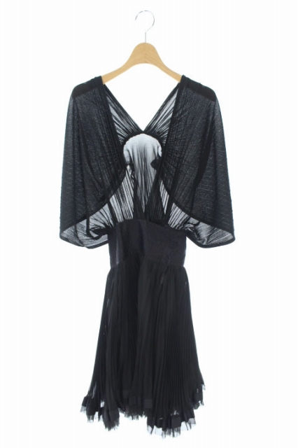 中古 サカイ Sacai ワンピース ドレス プリーツ 切替 シルク ひざ丈 ノースリーブ 1 黒 Kn Os レディースの通販はau Pay マーケット ブランド古着のベクトル