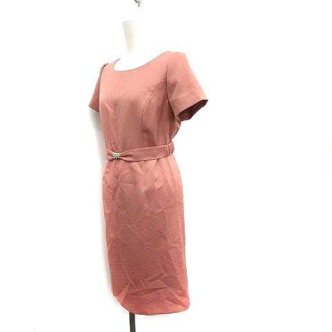 中古 エニィスィス エニシス Anysis ワンピース ひざ丈 半袖 ベルト ビジュー ボートネック 2ピンク Ks32 レディースの通販はau Pay マーケット ブランド古着のベクトル