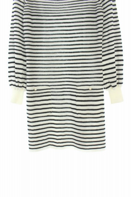 中古 シャネル Chanel ワンピース サマーニット 長袖 台形 ミニ ボーダー 34 白 黒 R69 17p Os レディースの通販はau Pay マーケット ブランド古着のベクトル