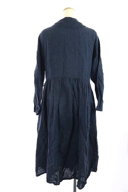 中古 ネストローブ Nest Robe ワンピース カシュクール ロング 長袖 リネン 紺 ネイビー Es Os レディースの通販はau Pay マーケット ブランド古着のベクトル