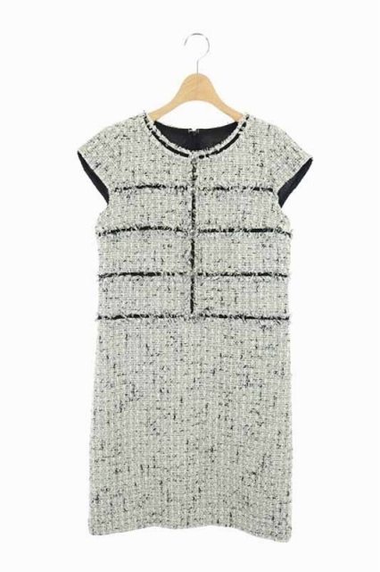 中古 アナイ Anayi ワンピース 膝丈 半袖 ツイード 38 白 My Os レディースの通販はau Wowma ブランド古着のベクトル