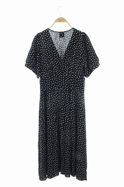 中古 スピック スパン Spick Span 19ss ワンピース ロング 五分袖 ドット Vネック 38 黒 My Os レディースの通販はau Wowma ブランド古着のベクトル